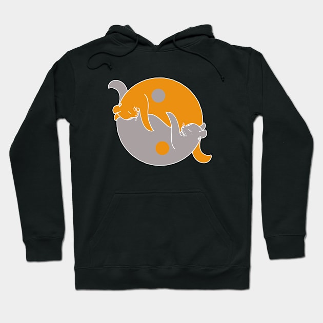 ginger grey yin yang cat Hoodie by Snapdragon